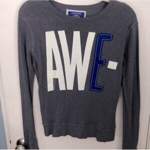 Crewcuts Boys Long Sleeve Glow In The Dark Awesome Tee Pullover 12 Grey Blue